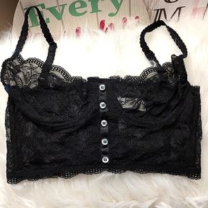 ⭕️ BOGO! EUC Victoria's Secret Unlined Lace Underwire Corset Bustier Bra, 34C